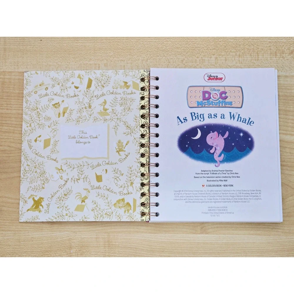 'Doc McStuffins' Little Golden Book Upcycled Journal- 70+ Pages- Handmade